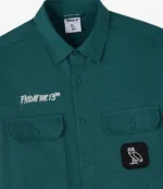 OVO Friday The 13th 3D Green Work Shirt For Unisex