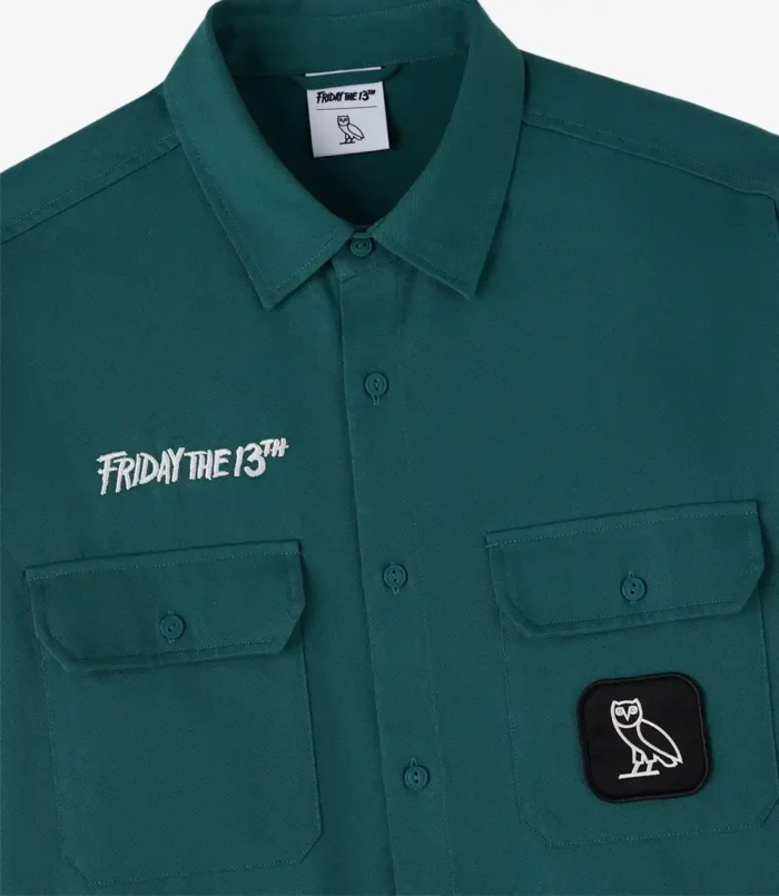 OVO Friday The 13th 3D Green Work Shirt For Unisex