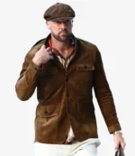 Travis Kelce Cashmere Brown Suede Military Jacket Unisex