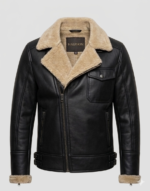 Men's Shearling Dark brown leather Jacket 1