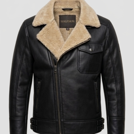 Men's Shearling Dark brown leather Jacket 1