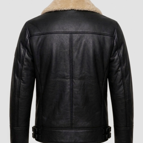 Men's Shearling Dark brown leather Jacket 4