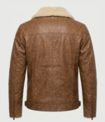 Men's Shearling Tan Brown Leather jacket 2